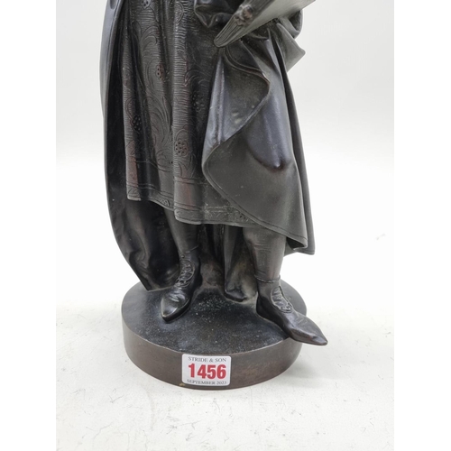 1456 - After Albert Ernest Carrier-Belleuse, 'Leonardo da Vinci', signed, bronze, 43cm high.  ... 