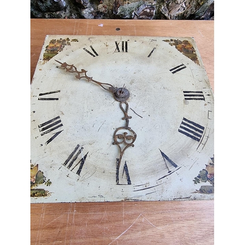 1549 - Two 19th century 30 hour longcase clock dials and movements, 12in and 11in; together with another 30... 