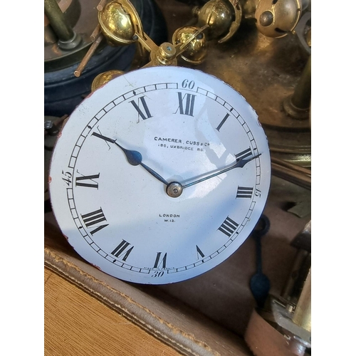 1550 - A selection of clock parts, to include anniversary clocks; and a rosewood five dial banjo barometer,... 