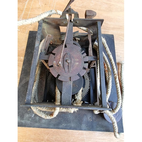 1551 - Three 18th century brass longcase clock dials and movements, comprising two 11in and one 10in exampl... 