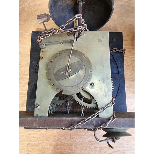 1558 - Two 18th century 30 hour 10in brass longcase clock dials and movements, (each a.f.).... 