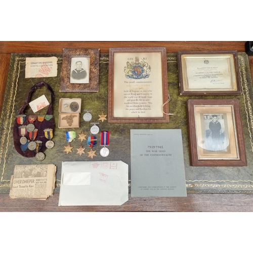 1507 - Medals: an interesting group of World War II items relating to P-KX 135794 Arthur S Steel, Stoker 2n... 