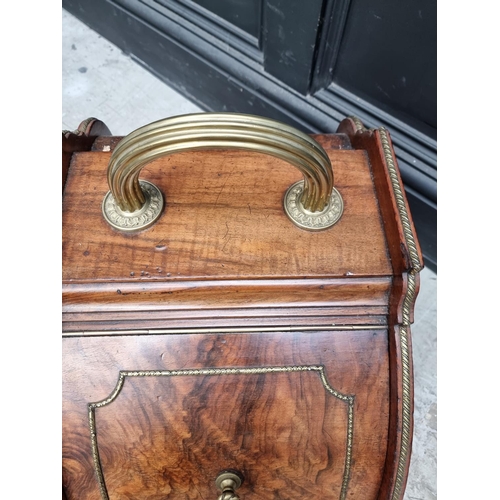 1056 - A good Victorian figured walnut and brass purdonium.   