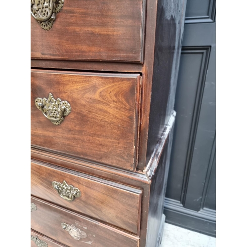 1061 - A George III mahogany chest on chest, 107cm wide.