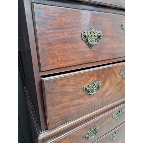 1061 - A George III mahogany chest on chest, 107cm wide.