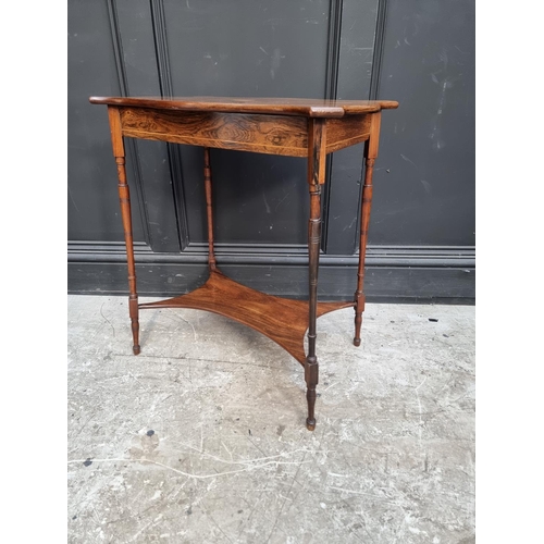 1064 - A small late Victorian rosewood and inlaid occasional table, 57.5cm wide. ... 