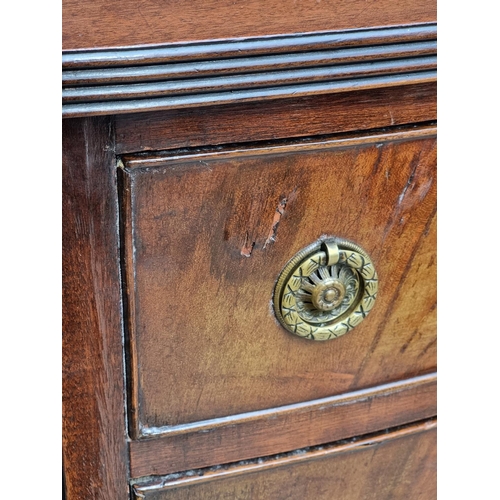 1065 - An old reproduction narrow mahogany chest, 47cm wide.