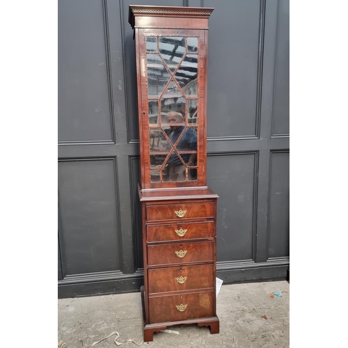 1067 - An antique mahogany narrow bookcase, 52.5cm wide.