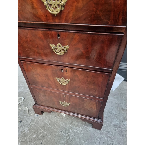 1067 - An antique mahogany narrow bookcase, 52.5cm wide.