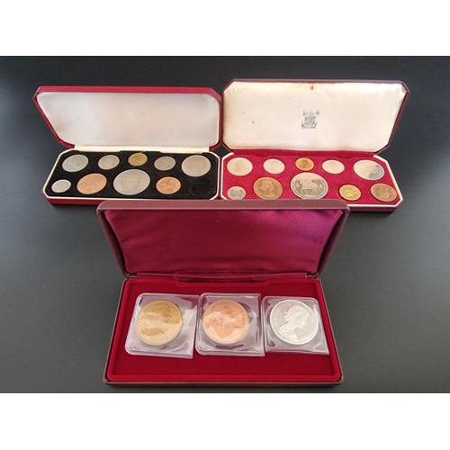 103 - Coins: a 1953 Royal Mint 'Queen Elizabeth II Coronation' proof ten coin set; together with two other... 