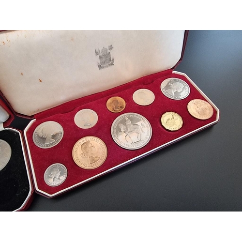 103 - Coins: a 1953 Royal Mint 'Queen Elizabeth II Coronation' proof ten coin set; together with two other... 