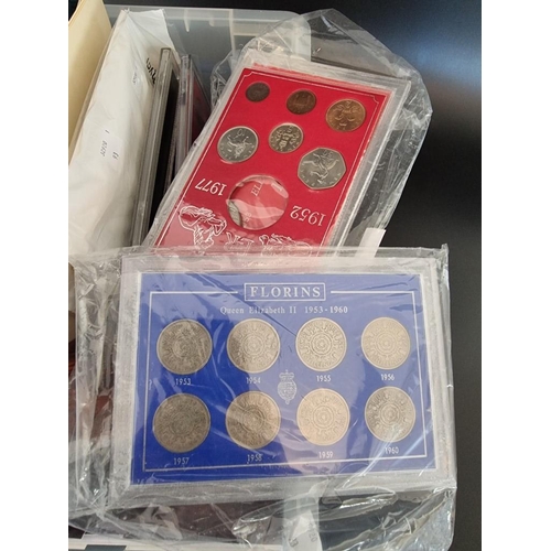 106 - Coins: two Royal Mint Millennium £5 coins; together with seven other £5 coins; and a quantity of col... 