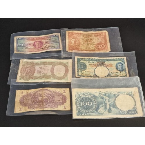 114 - Banknotes: include; Malaya 1941 Board of Commissioners $1; and an East African Currency Board Nairob... 