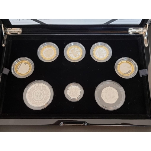 17 - Coins: a 2016 Royal Mint 'UK Silver Proof Piedfort Coin Set', containing eight coins, with CoA No.14... 