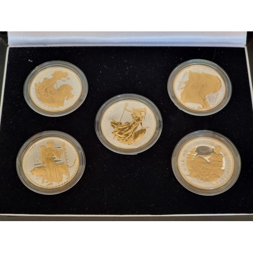 28 - Coins: a 2006 Royal Mint 'Britannia Golden Silhouette Collection', containing five silver proof £2 c... 