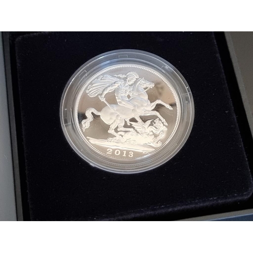 36 - Coins: a 2013 Royal Mint 'The Royal Birth' silver proof £5 coin, with CoA, boxed.