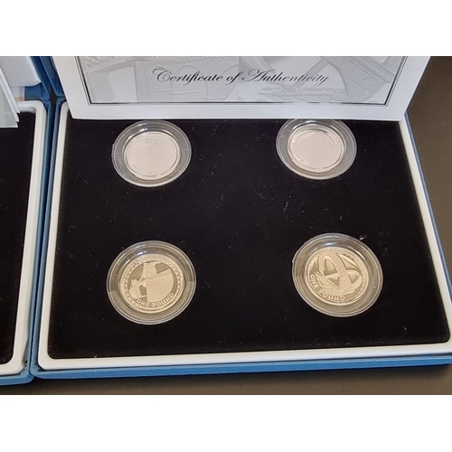 40 - Coins: a 2004 Royal Mint 'UK Silver Pattern Set', containing four silver proof one pound coins, with... 