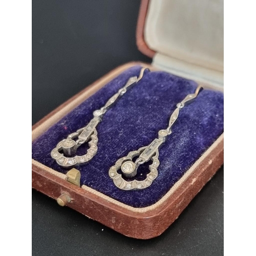 460 - A pair of Art Deco paste pendant earrings, 4cm.