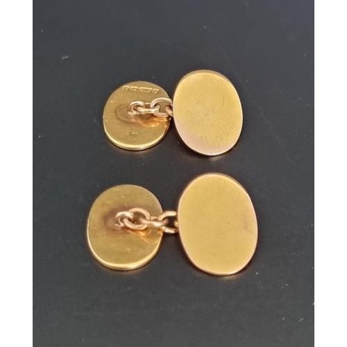 465 - A cased pair of 9ct gold cufflinks, weight 9.9g.