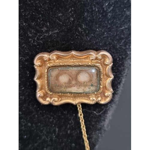 489 - A turquoise and pearl set oval pendant, stamped 9ct to frame, 33mm; together with a 19th century yel... 