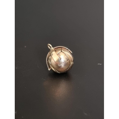 502 - A Masonic ball pendant, stamped 'Silver & Gold',  2.2cm diameter.