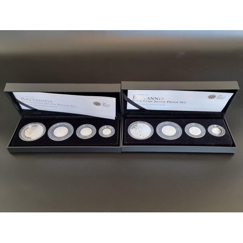 68 - Coins: a 2009 Royal Mint 'Silver Proof Britannia Collection', containing four coins, 20p to £2, with... 