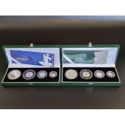 70 - Coins: a 2001 Royal Mint 'Silver Proof Britannia Collection', containing four coins, 20p to £2, with... 