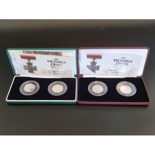 71 - Coins: two 2006 Royal Mint 'Victoria Cross 1856-2006' Piedfort silver proof 50p coin sets, each with... 