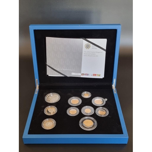 74 - Coins: a 2012 Royal Mint 'The Queen's Diamond Jubilee' silver proof ten coin set, £5 to £5, with CoA... 