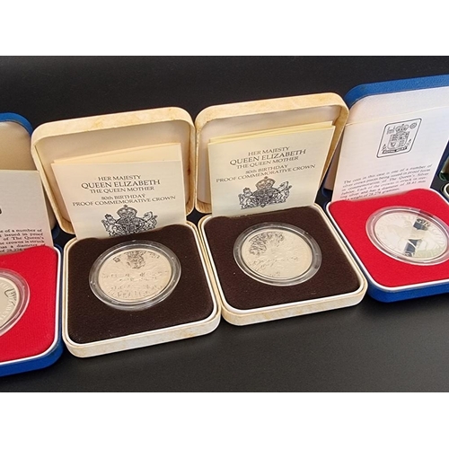 83 - Coins: six Royal Mint silver proof crowns; to include a 1998 Prince of Wales 50th Birthday example, ... 