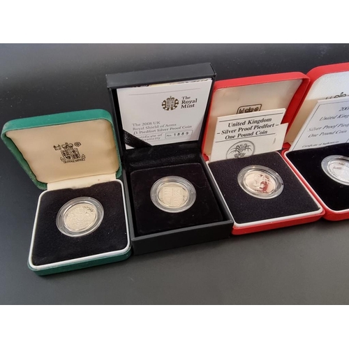 86 - Coins: eleven Royal Mint silver proof Piedfort £1 coins, each with CoA, boxed.