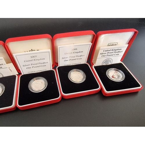 86 - Coins: eleven Royal Mint silver proof Piedfort £1 coins, each with CoA, boxed.