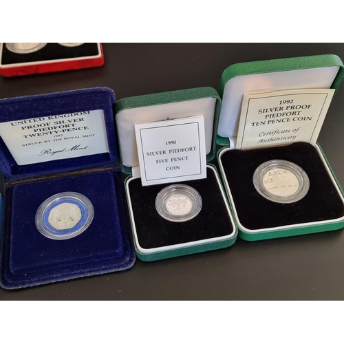 87 - Coins: six various UK and Guernsey silver proof coins.