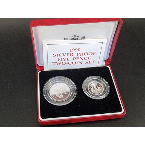 87 - Coins: six various UK and Guernsey silver proof coins.