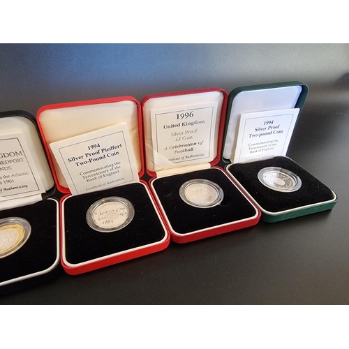 88 - Coins: ten Royal Mint silver proof £2 coins, to include two Piedfort examples. (10)