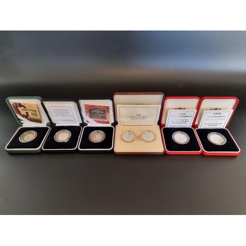 90 - Coins: six Royal mint silver proof Piedfort £2 coins; to include 'Abolition of Slavery' and 'Gun Pow... 