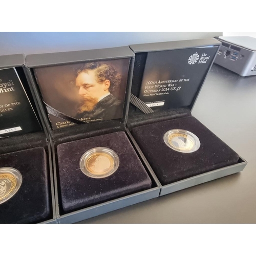 95 - Coins: six Royal Mint silver proof Piedfort £2 coins; to include 'Charles Dickens A 200th Anniversar... 