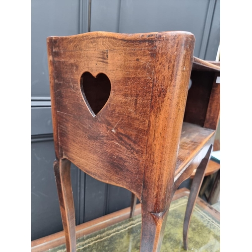 1068 - A Louis XVI style beech bedside table, 41cm wide. 