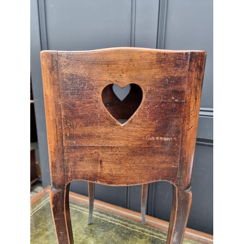 1068 - A Louis XVI style beech bedside table, 41cm wide. 