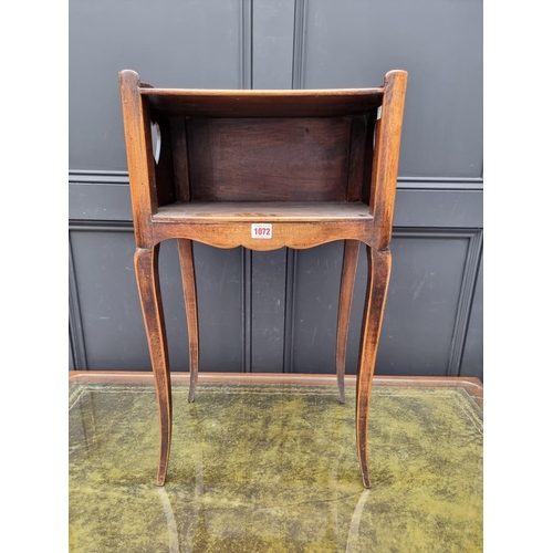 1068 - A Louis XVI style beech bedside table, 41cm wide. 