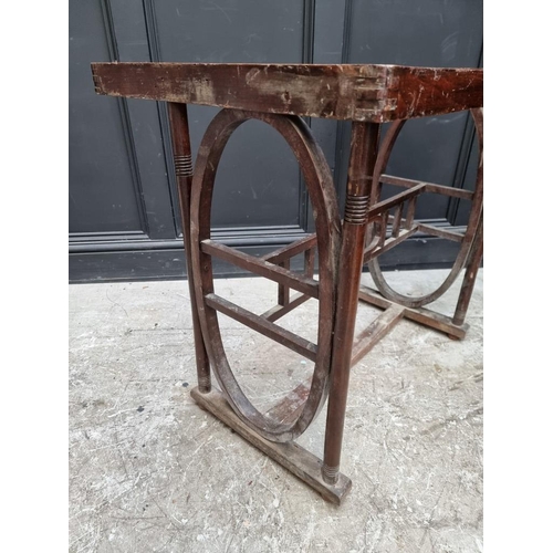 1001 - An unusual vintage bentwood table base, possibly Thonet, 90cm wide.