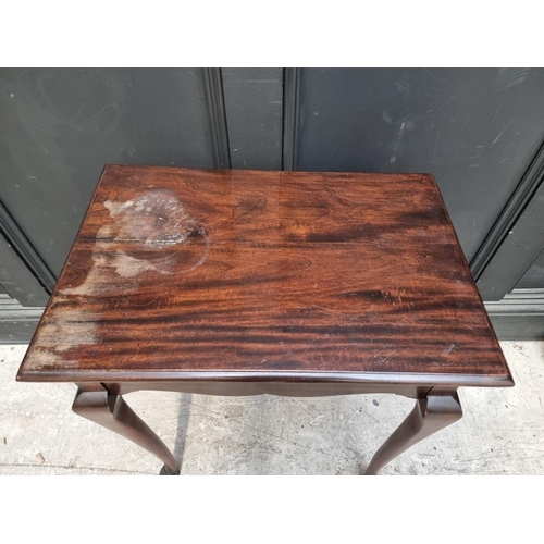 1022 - A small mahogany single drawer side table, 55.5cm wide.