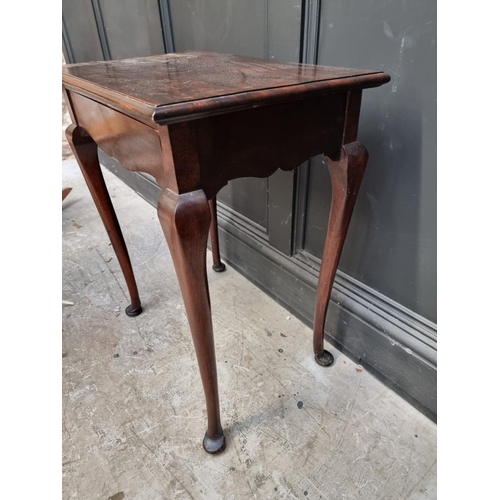 1022 - A small mahogany single drawer side table, 55.5cm wide.