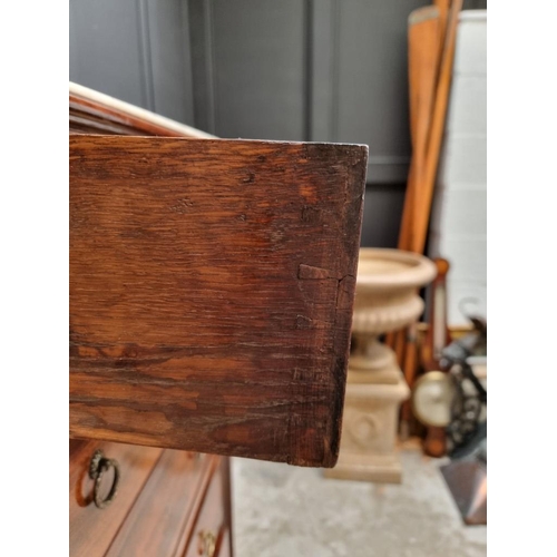 1031 - A 19th century French rosewood and marble top secretaire chest, 70cm wide.