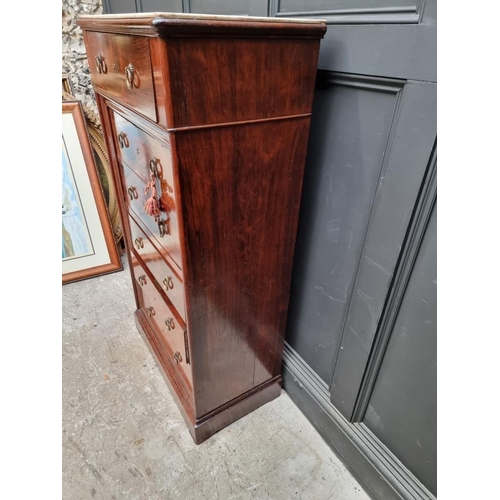 1031 - A 19th century French rosewood and marble top secretaire chest, 70cm wide.