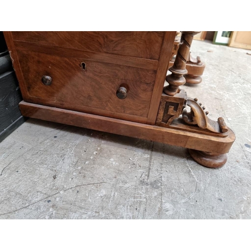 1064 - A Victorian walnut and inlaid Davenport, 54.5cm wide. 