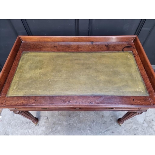 1065 - A Victorian carved mahogany desk, 108cm wide. 