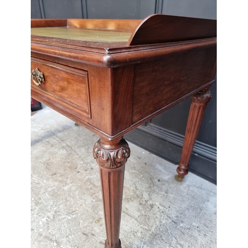 1065 - A Victorian carved mahogany desk, 108cm wide. 