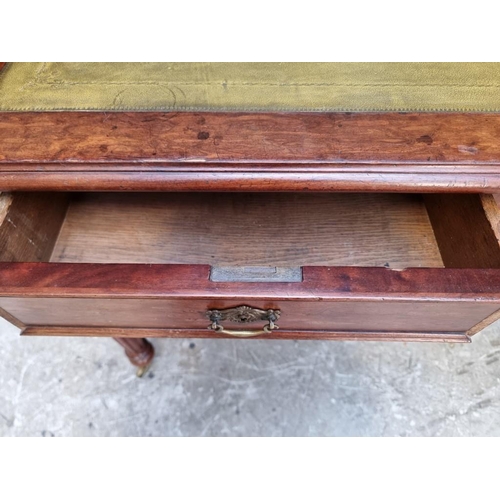 1065 - A Victorian carved mahogany desk, 108cm wide. 