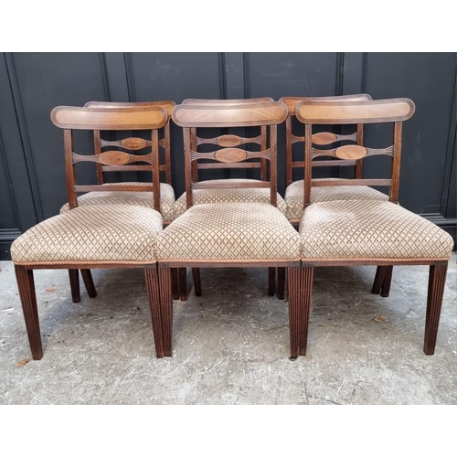 1082 - A set of six George IV mahogany bar back dining chairs, in the manner of Gillows, each stamped 'GD'.... 